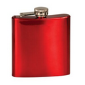 6 Oz. Glossy Red Stainless Steel Flask